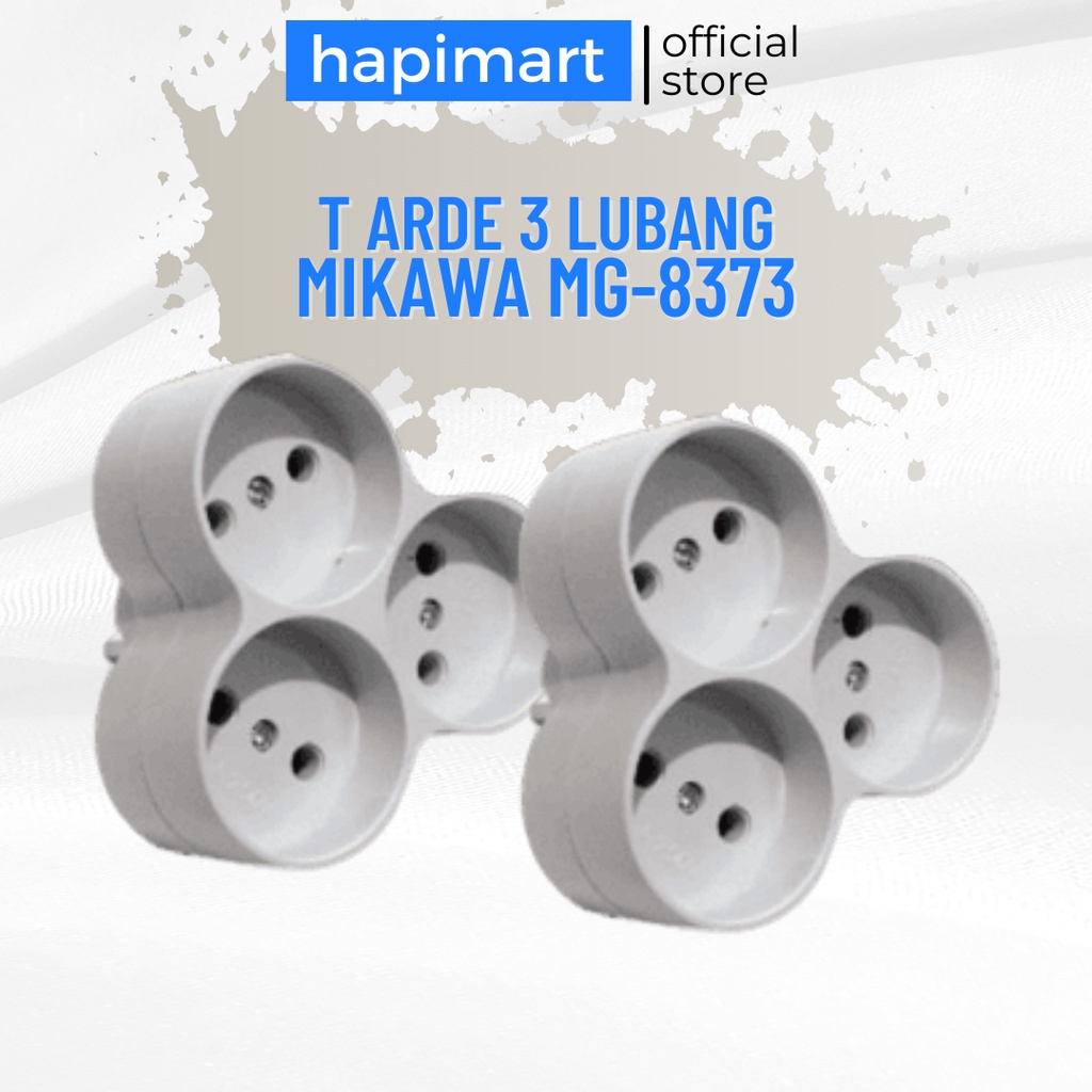 Mikawa MG-8373 Steker Terminal Listrik T Arde 3 Lubang Putih