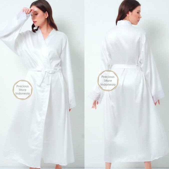 Kimono Silk Satin Bride Panjang Make Up Muslimah Long Premium Venya