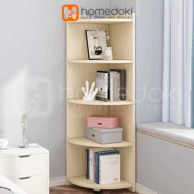 Rak Sudut Besar Rak Minimalis Kayu Serbaguna Rak Buku Multifungsi