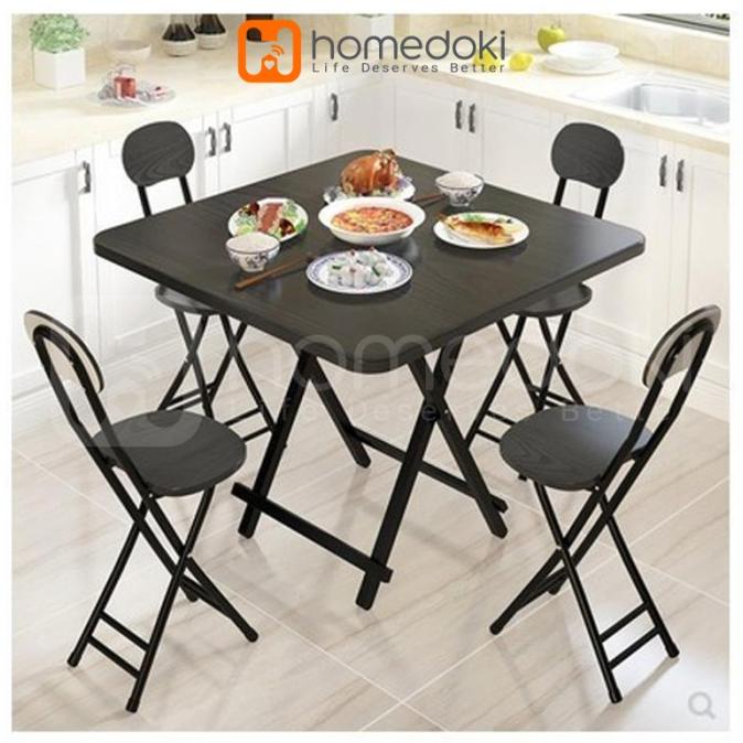 Meja Kayu/ Meja Lipat Portable/ Meja Makan portable/ Meja Lipat Besi