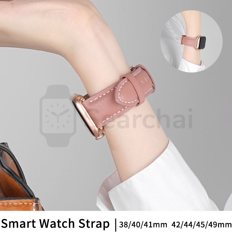 Stok Terbatas!.. Slim Leather Watch Strap Ultra 8 7 6 5 4 SE  for iWatch Series 49mm 41mm 45mm iWatc