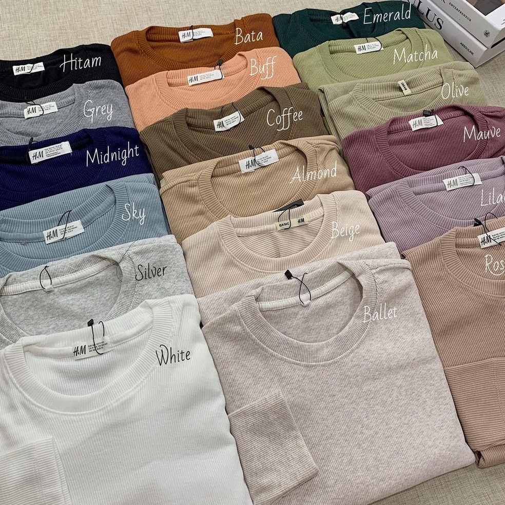 TERBARU. Kaos Rib premium lengan panjang | Kaos polos lengan panjang rib premium / Kaos Rib Premium 