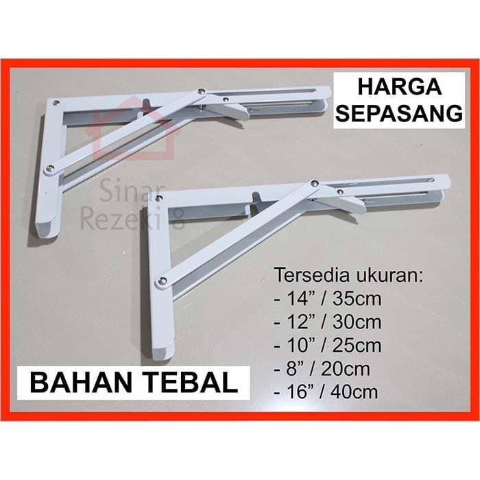 Siku Lipat 10" 25 Cm / Braket Meja Dinding Penyangga Rak Melayang Kayu