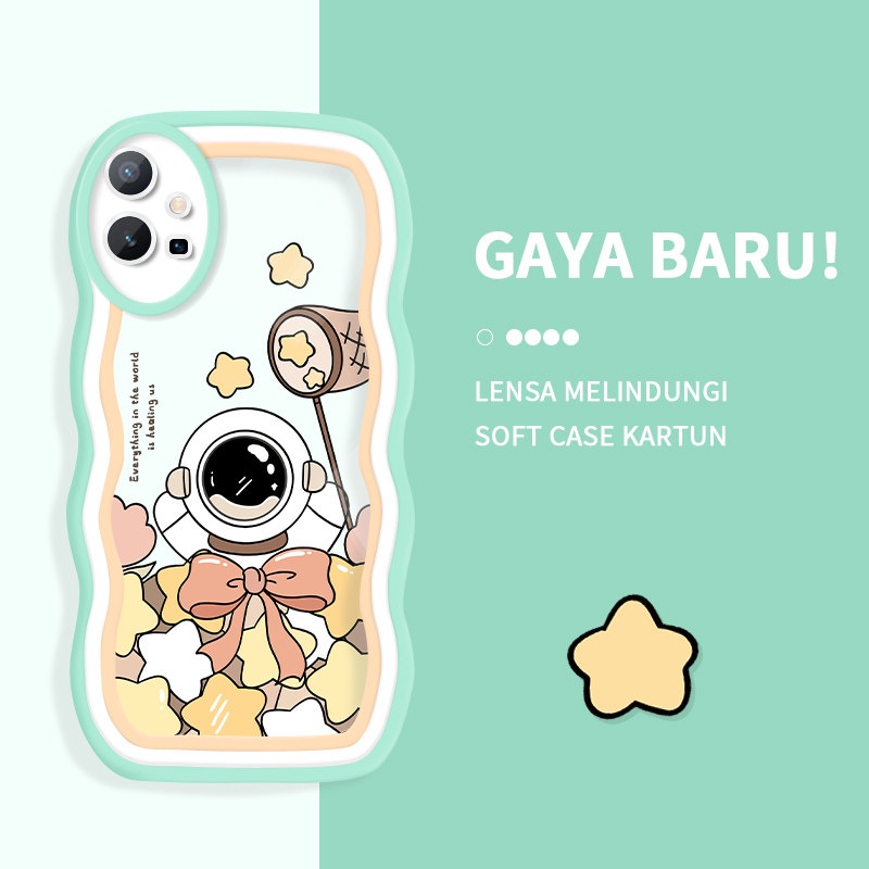 Casing Ponsel untuk VIVO V11 PRO V23E 5G V21S V20 V9 V5S X21S T1 PRO 5G Case Kartun Lucu Beruntung B