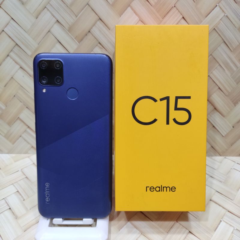 Realme C15 4/64Gb Handphone Second Seken Bekas Fullset Batangan Original