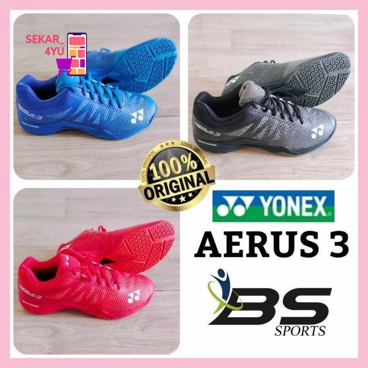 SEPATU BADMINTON YONEX POWER CUSHION AERUS 3 MEN 100% ORIGINAL sekar_4yu