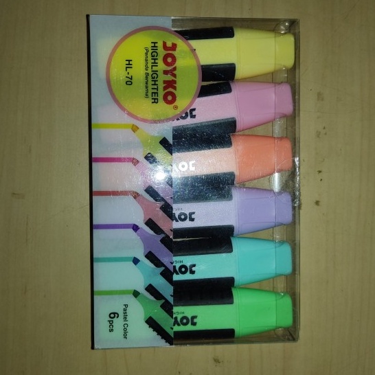

✵Kirim Sekarang⁂☈ GCP7S SET STABILO JOYKO Highlighter Berwarna HL-70 Pastel Color 1 Set 6 Pcs R82 ➷Seller