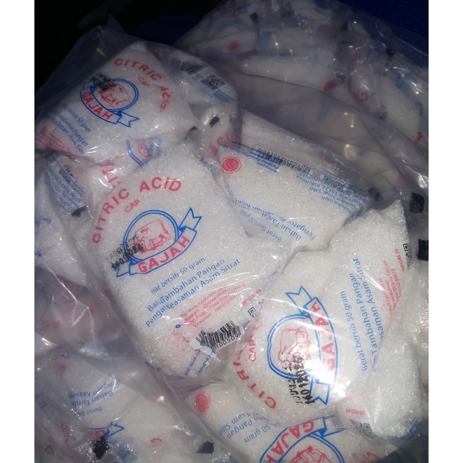 

MLDX3554㊖ Citrun cap Gajah 1pak isi 20bungkus @50 gr - Citric Acid ㊬