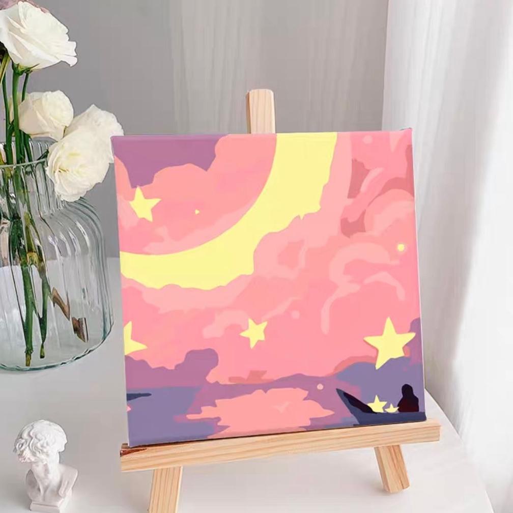 

8.8 [Haru] Paint By Number Kit Canvas Diy Floral Scenery Kanvas Lukis Set Menggambar Melukis Grosir !!