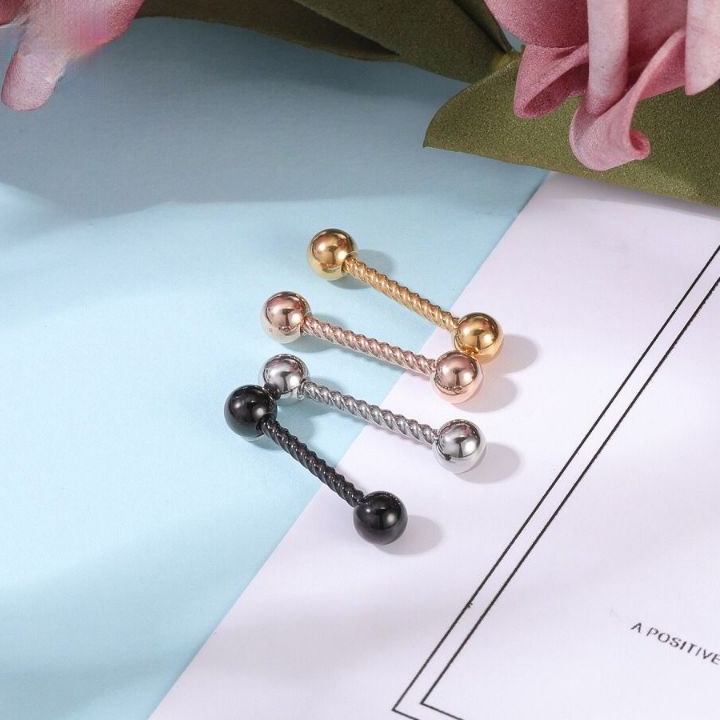 Model Terkini Piercing Barbel Lidah Spiral Stainless Silver/Black/RoseGold/Gold ➾❈❁