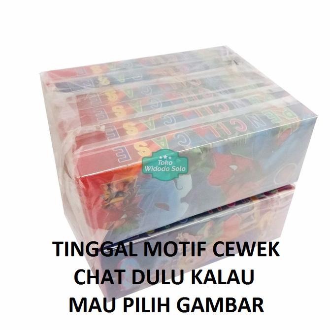 

}}}}}}] Tempat Pensil Mika Plastik Kotak Pensil Anak Pencil Case 12 Buah