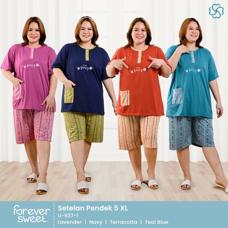 Baju Tidur Stelan Pendek 5XL U-937-1 Forever sweet