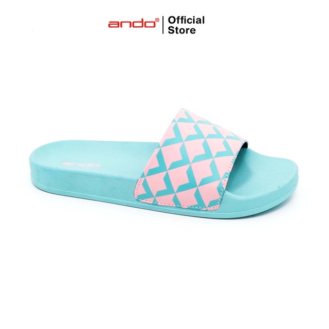Ando Official Sandal Selop Slip On Flo Wanita Dewasa - Merah Muda/Tosca