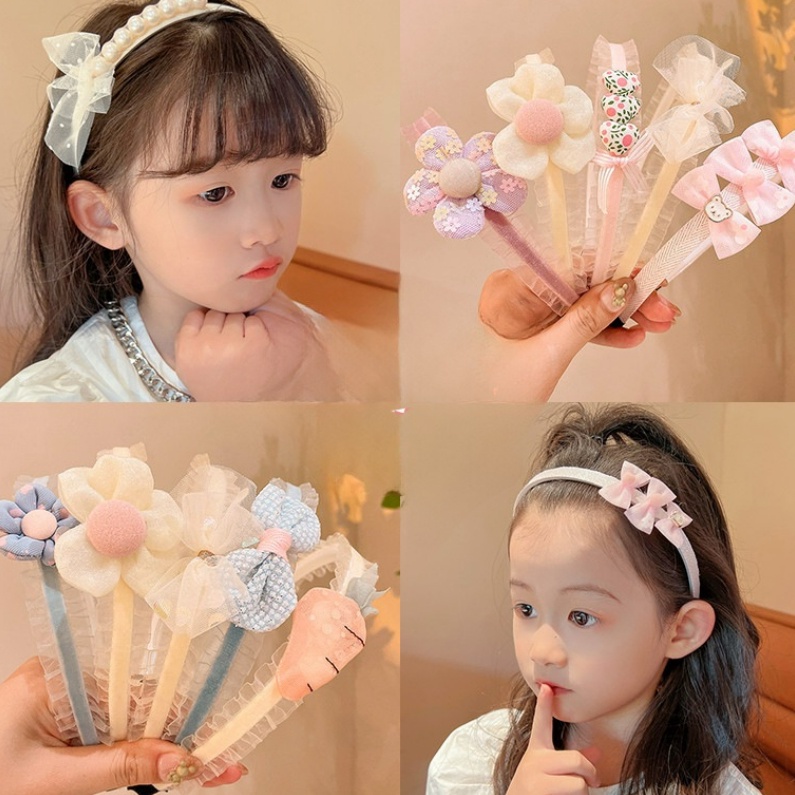 HOT Bando Bunga Pita Anak Perempuan / Bando Mutiara Pita Aksesoris Anak Perempuan Lucu CBKS LC