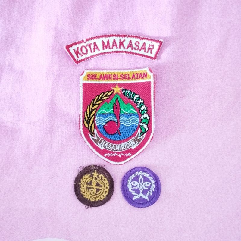 Set badge pramuka 4 pcs siaga putri tanda pandu dunia / tanda lokasi kwarcab / tanda pelantikan / le