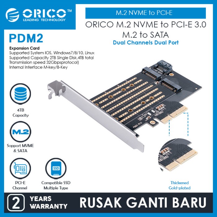 ORICO PDM2 M.2 NVME to PCI-E 3.0 X4 Expansion Card