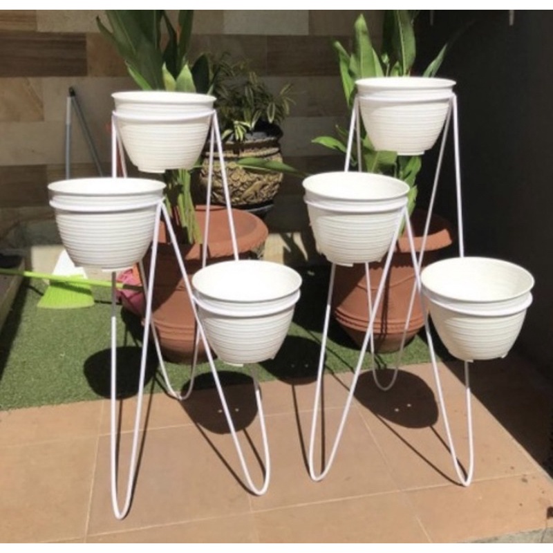 POT BUNGA BESI / TINGGI 60CM  DIAMETER 20 / POT MINIMALIS/RAK BUNGA BESI/STANDING POT BESI/RAK BUNGA