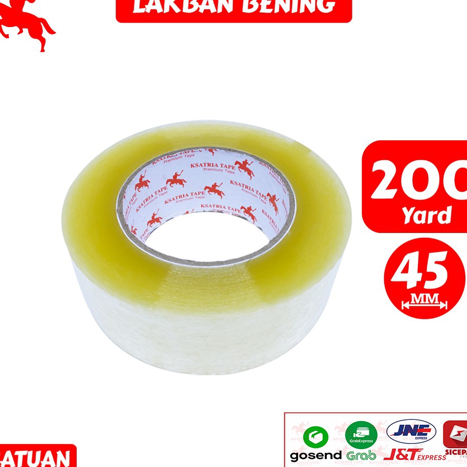 

LQLG8819ꕤ Lakban OPP Tape / Lakban Bening KSATRIA Tape 200 Yard ㊫
