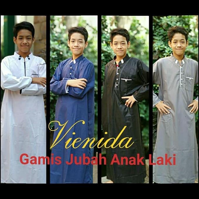 gamis jubah anak remaja laki-laki katun polos
