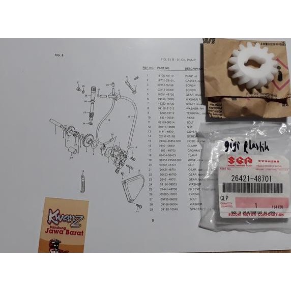 gear RPM Suzuki TS125 original Gear plastik RPM Suzuki TS 125 gigi RPM TS 125 gear RPM TS125