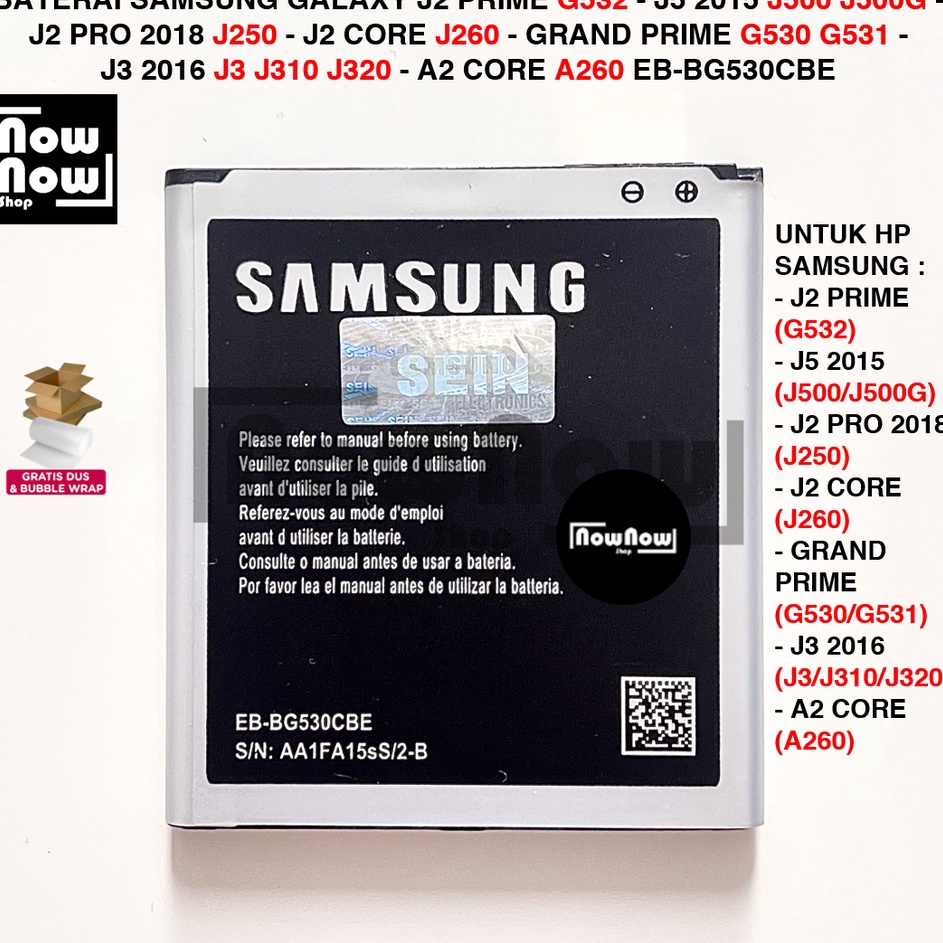 Ready Stok  Baterai Samsung Galaxy J2 Prime G532 - J5 2015 J500 J500G - J2 Pro 2018 J250 - J2 Core J