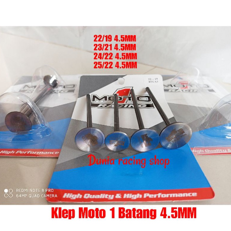 Terbaik.. Klep MOTO 1 MX 135 Satria Fu Klep 22/19 batang 4.5mm 23/21 batang 4.5mm 23/20 batang 4.5mm