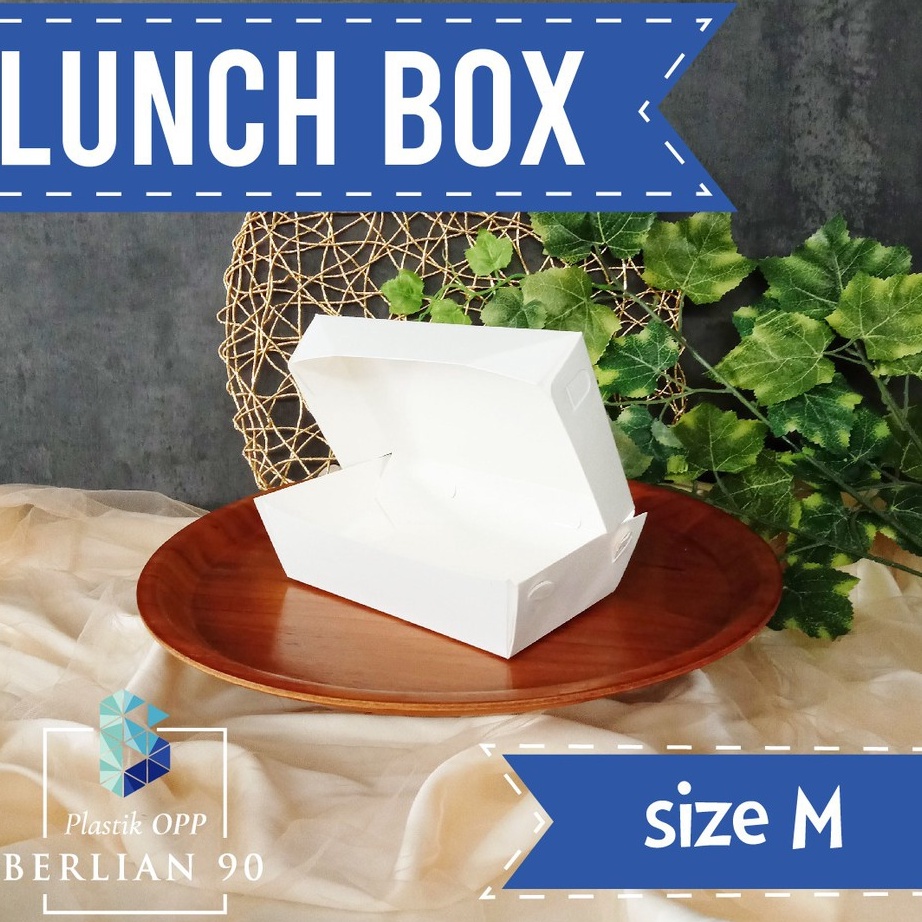 Hot Item Lunch Box Kertas Ukuran M / Paper Box Lunch / Kotak Makan Kertas Isi 50 Lembar / Box Kotak 