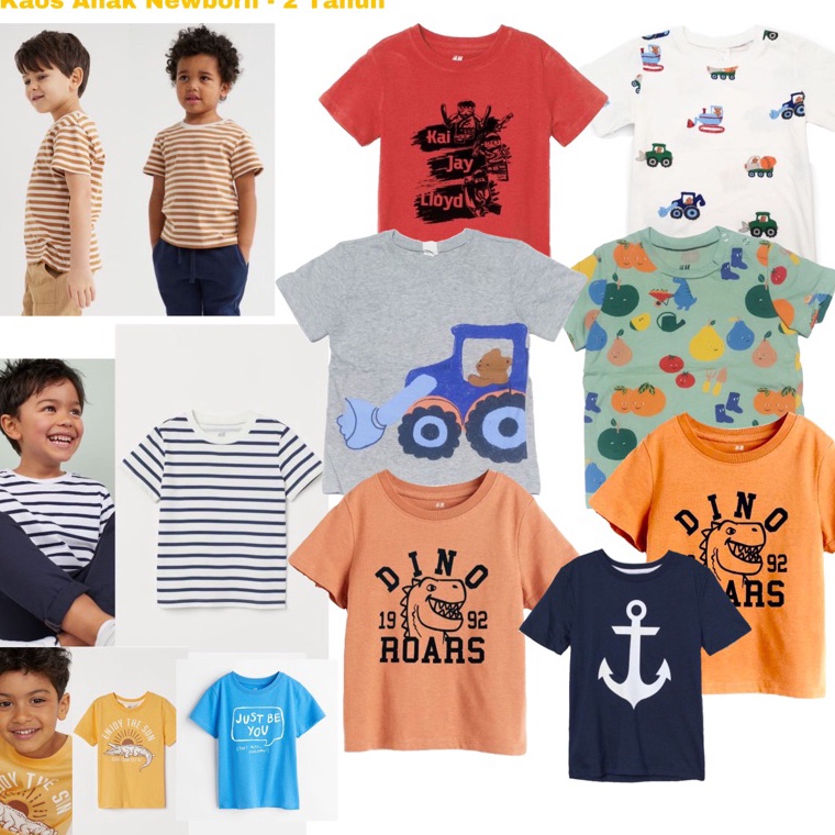 BIG SALE. Kaos Anak HM Anak Laki Laki Bayi 4 Bulan - 2 Tahun