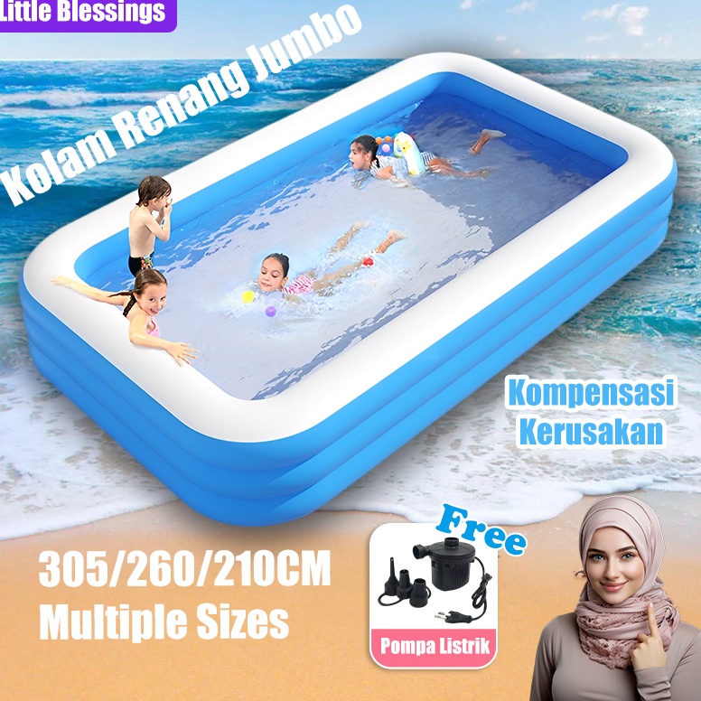 LANGSUNG ATC. 【Ukuran Jumbo】Kolam Renang Anak Bahan Menebal/Kolam Renang Anak Jumbo/Kolam Renang Ana