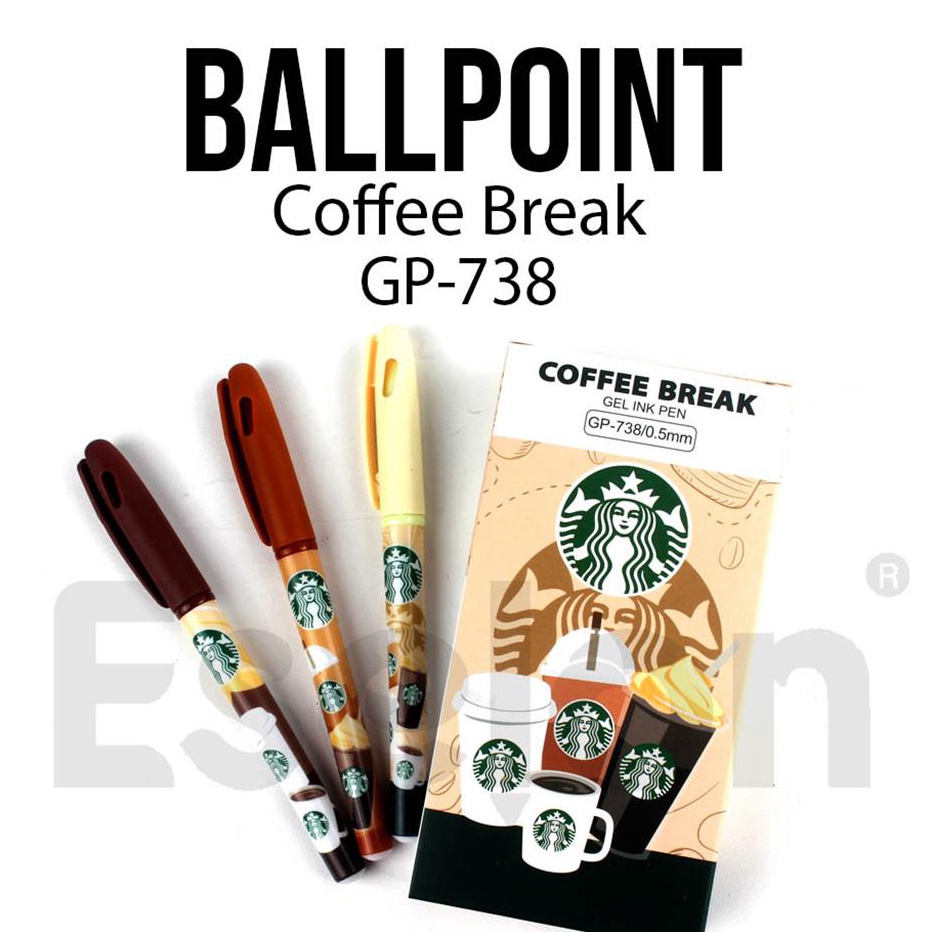 

✩Laris➱ LLKOI 12pcs Pulpen Gel Coffee Starbucks 738 / 1pack Pulpen Gel Fancy I94 ✲Best Seller