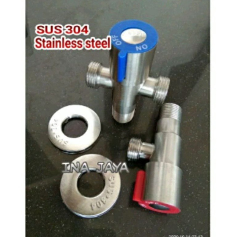 Termurah.. INAJAYA Keran Closet Cabang Dua & Single Kran Stop Toilet Shower Sower Bidet Closed Duduk