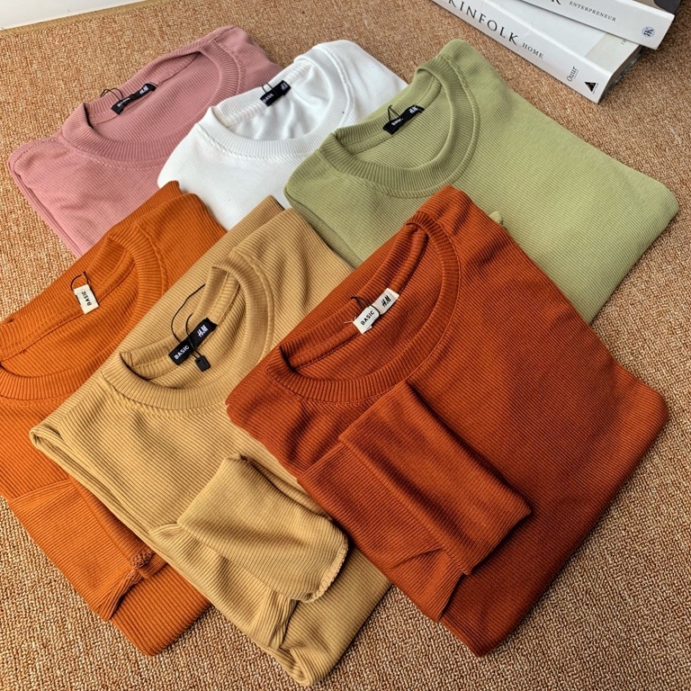 PALING LARIS. Kaos Rib Premium / Kaos Lengan Panjang / Kaos Polos Wanita / Kaos Cewek / Kaos Cowok /