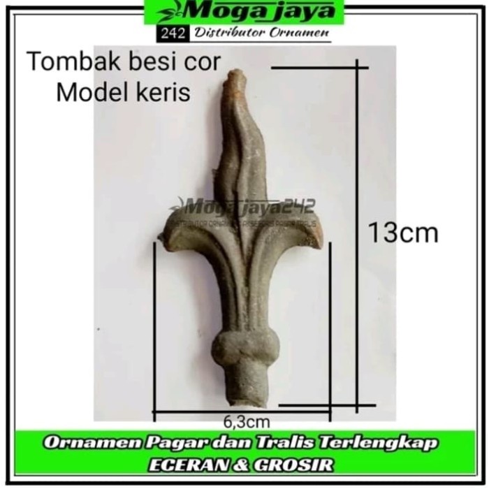 tombak besi cor model keris tombak pintu pagar