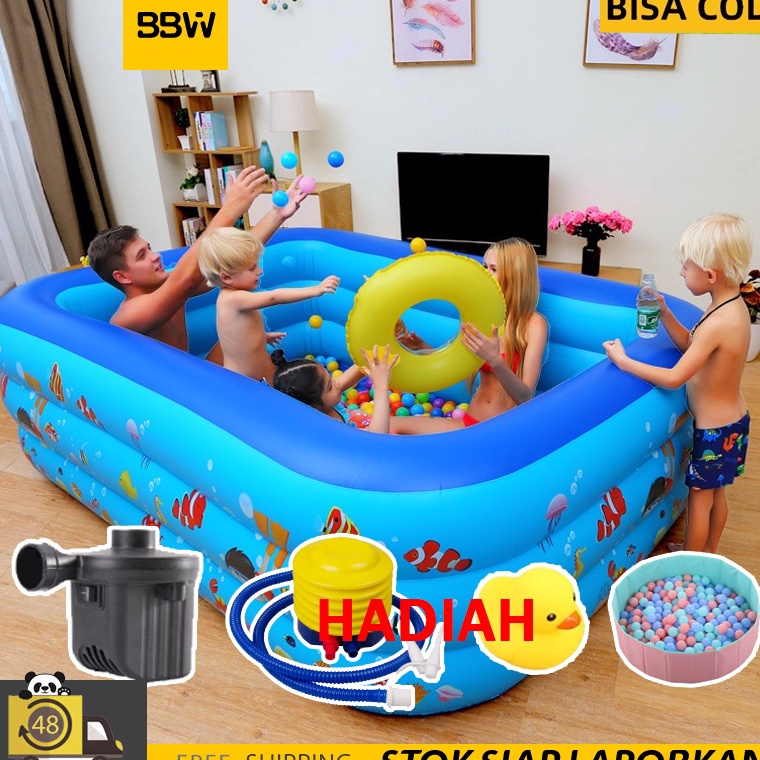 PALING DICARI. (Set pompa gratis)3m kolam renang anak free pompa Kolam Renang Anak Kolam Anak Murah 