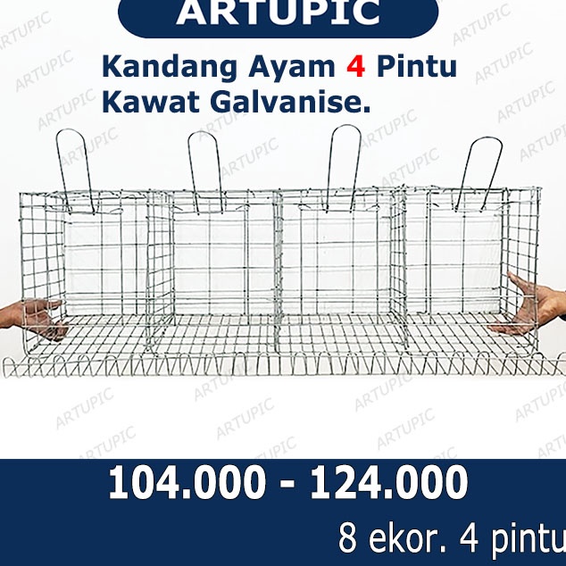 PALING DIMINATI Kandang Ayam 4 Pintu Baterai Petelur Galvanis Kawat Layer Artupic