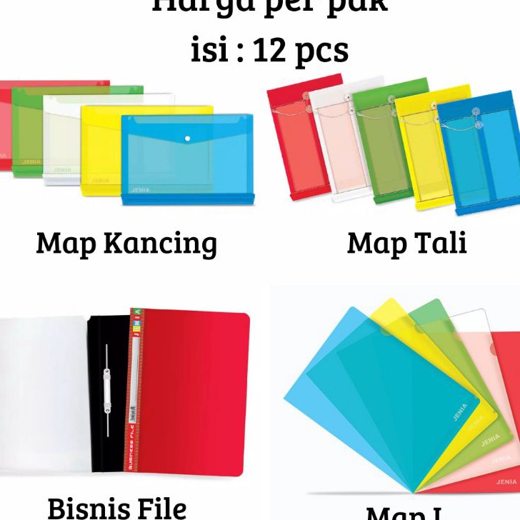 

✷Best Seller JF0SK (12 pcs) Map plastik folio , Map kancing / Map bisnis file /Map Tali / Map L / clear sleaves S58 ➵Terlaku.