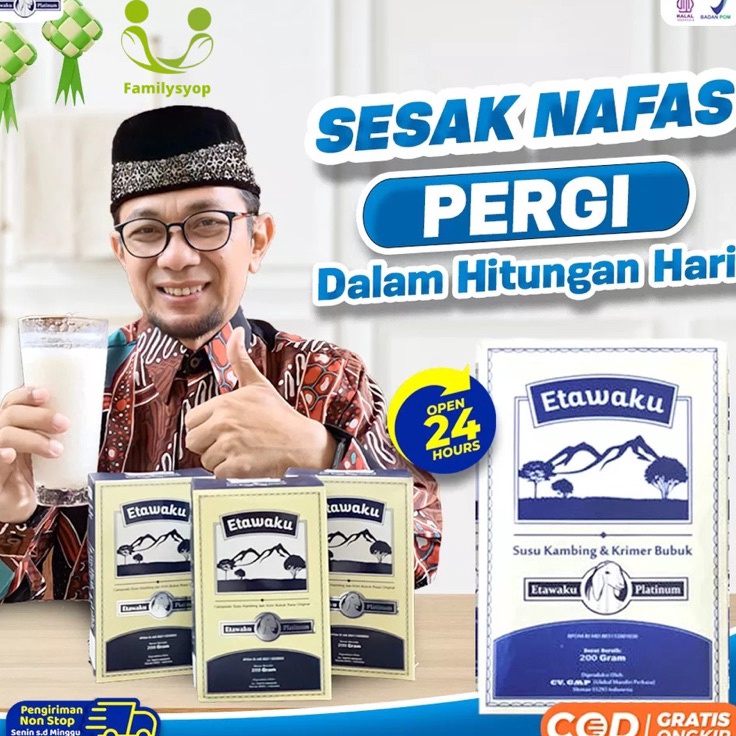 

ク I 9925 PAKET 3 BOX ETAWAKU PLATINUM - Susu Kambing Etawa Provit Solusi Atasi Masalah Gangguan Pernapasan / Asma / Lutut Sakit Tulang Sakit Nyeri Sendi Tulang Keropos Osteoporosis Obat Nafas Napas Lega Minuman Kesehatan Termurah Terlaris Terampuh Ready