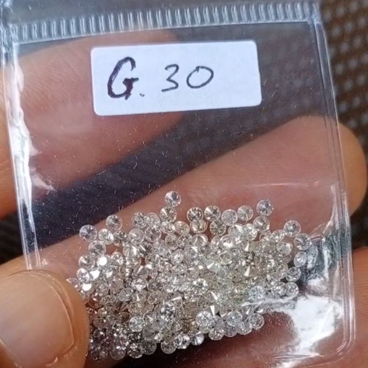 ⋆Diskon⁎ F6NMO Natural berlian putih eropa (NATURAL DIAMOND) - ukuran gugur (pecah) 30 / 0,03 carat 