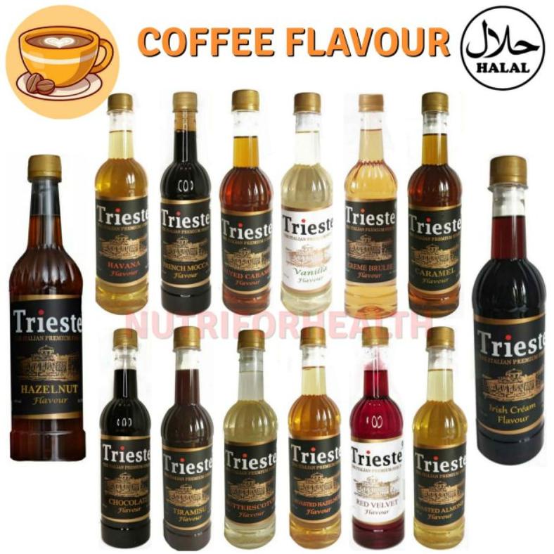 

HOT PROMO (650ML) TRIESTE SYRUP HALAL CARAMEL CREME BRULEE HAZELNUT ALMOND RED VELVET BUTTERSCOTH MOCCA COKLAT