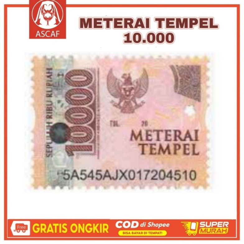 

➴Jual☋ Meterai tempel Rp10000 / Materai 10000 Z64 ✺