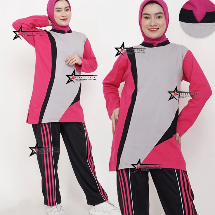 Setelan Olahraga Muslimah / Setelan Training Wanita Muslimah / Stelan Olahraga Muslimah bwy