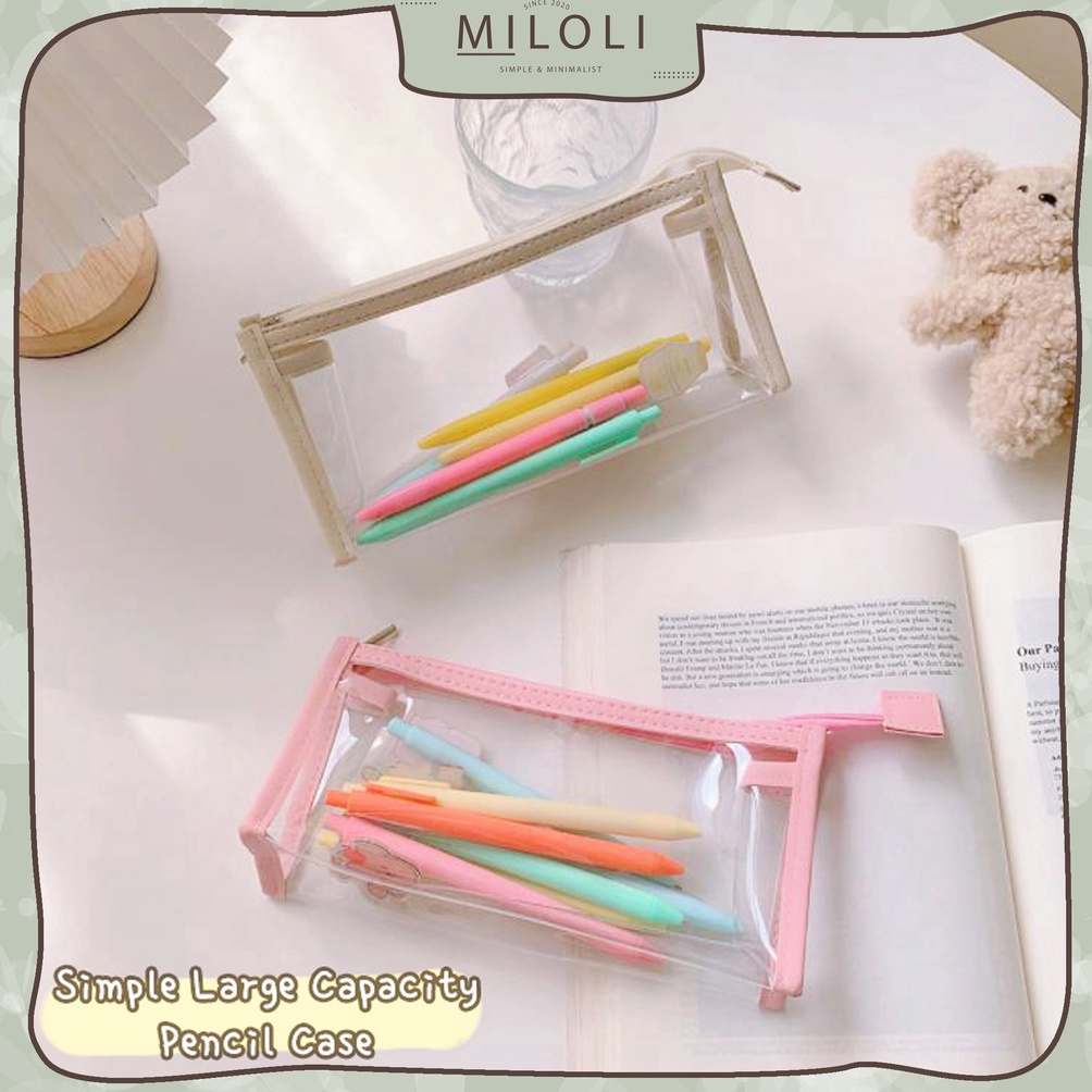 

Promo Hari Ini" [MILOLI] Transparant & Simple Pencil Case Pencil Pouch Tempat Pensil Bening Aesthetic - F0118
