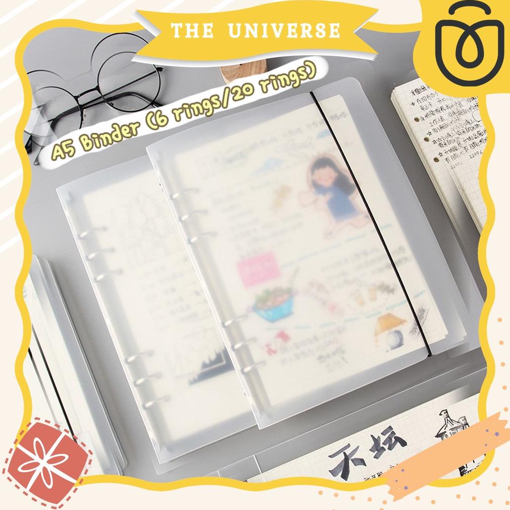 

Promo [The Universe] Binder A5 Matte 6 Ring 20 Ring Aesthetic Binder Transparan Dove - St007