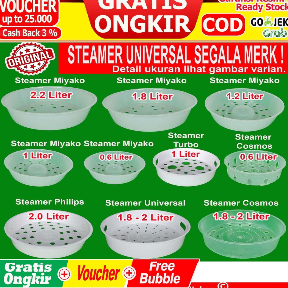 웃Vmk Steamer Kukusan Rice Cooker Magic Com Miyako dan Merk Lainnya 0.6 1.0 1.2 1.8 2 2.2 3 Liter  Sa