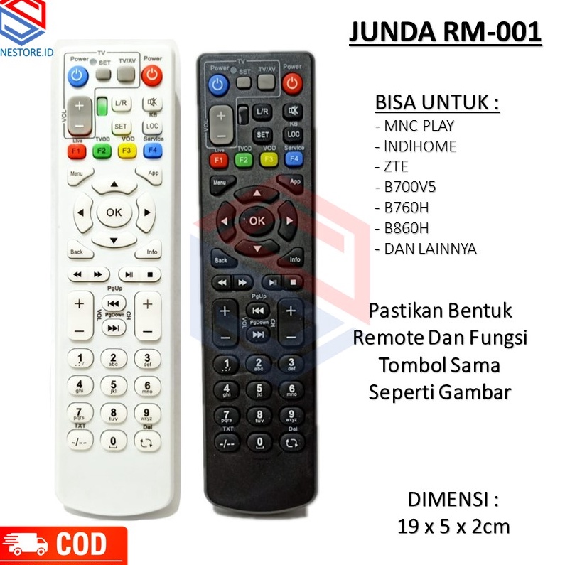 Harga Termurah Remot Remote Receiver STB USEE TV Indihom MNC PLAY Speedy TV ZTE Junda RM-001 r Speci
