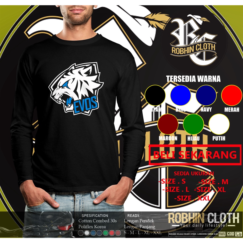 Kaos EVOS Logo Tangan Panjang Baju Game