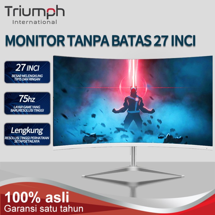 Best Seller Layar Lengkung Hd 27 Inci/1Kavm, Monitor Hd 75Hz, Dc Tidak Berkedip
