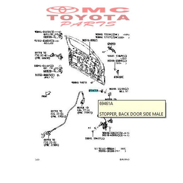 Stoper Stopper Pintu Belakang Bagasi Toyota Rush Terios 69461-87401