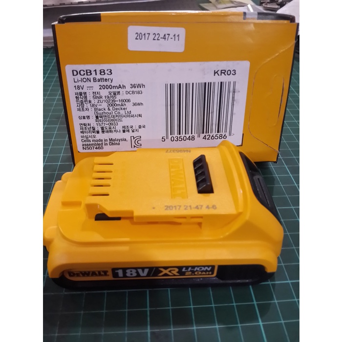 Battery Cordless Dewalt 18V 2.0Ah Lithium Ion Dewalt