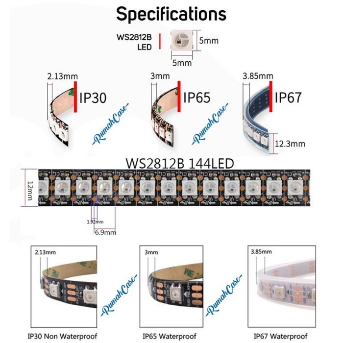 Per Meter Led Strip Ws2812B Addressable 5050 5V Ip30 60 Led/M Ws 2812B
